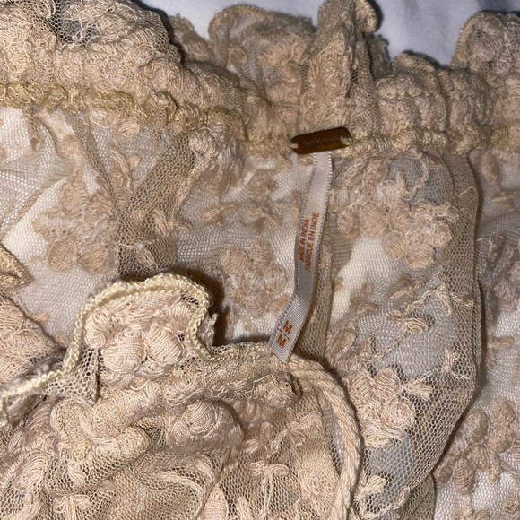 Free People Floral Lace Blouse in Cream and Red - Picture 2 of 5